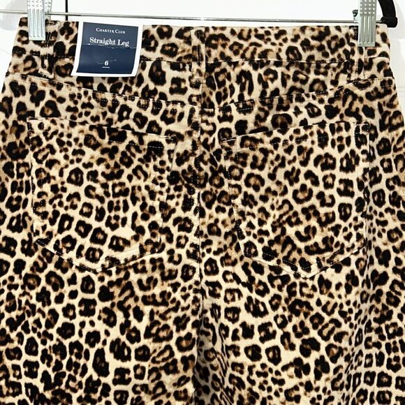 Charter Club Leopard Print Straight Leg Pants(Size 6) - Picture 5 of 11